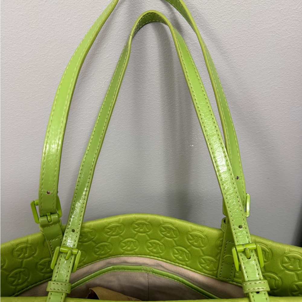 Michael Kors Neon Lime Embossed Logo  Tote - Picture 10 of 10